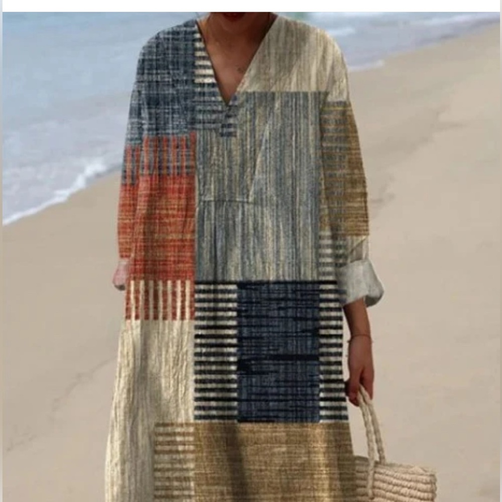 Patchwork Long Sleeve Dress